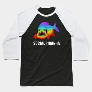 Social Piranha - Rainbow Baseball T-Shirt